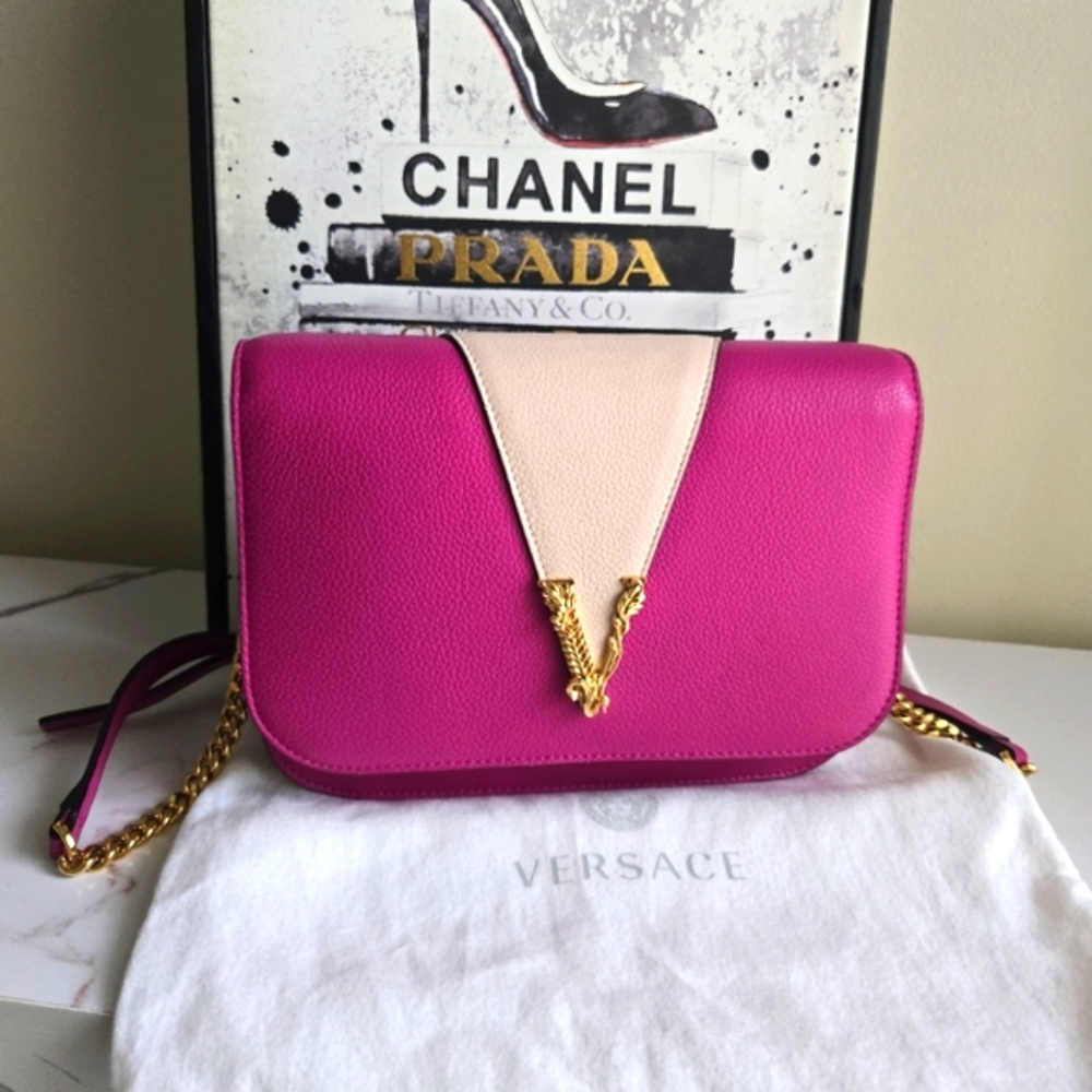Versace Virtus Leather Crossbody Bag